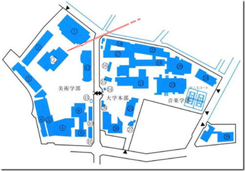 東京藝術大学 上野校舎 美術学部 地図